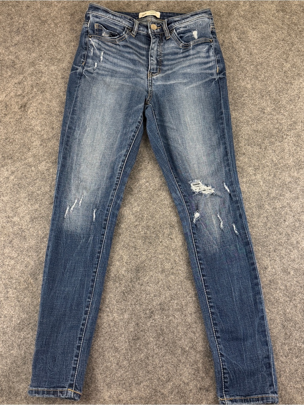 BKE High Rise Parker SZ 26 Skinny Dark Wash Distressed Womens Jeans Inseam 29.5